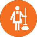 rigorous-training employee cleaning icon